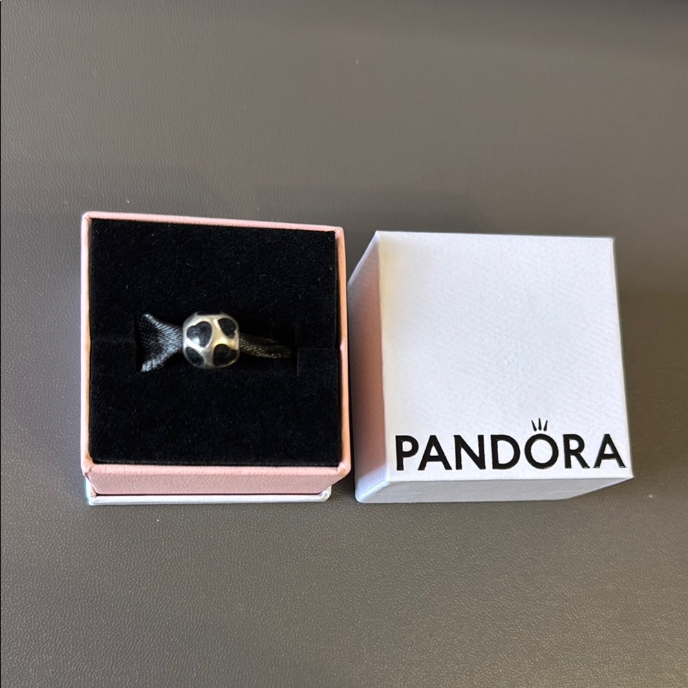 Pandora Silver Ball with Black Hearts 🖤 Charm